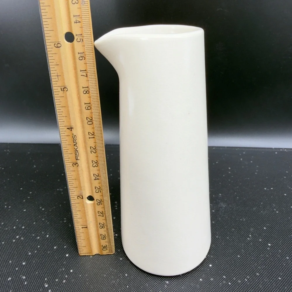 HomArt Ceramic Sake Set Cream White Crackle Glaze Carafe‎ 4 Cups Made in Vietnam
